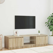 TV ormarić s LED svjetlima boja dimljenog hrasta 140x40x36 cm