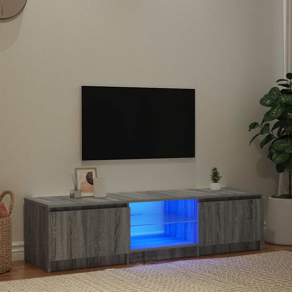 TV ormarić s LED svjetlima boja hrasta sonome 140x40x36 cm