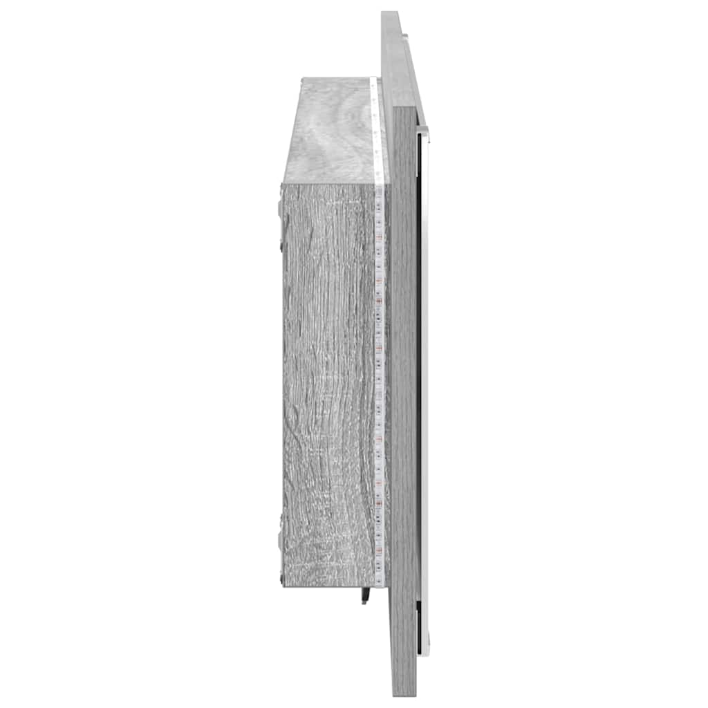 Ogledalo Zidne Siva Sonoma 90 x 8,5 x 37 cm Konstruirano drvo