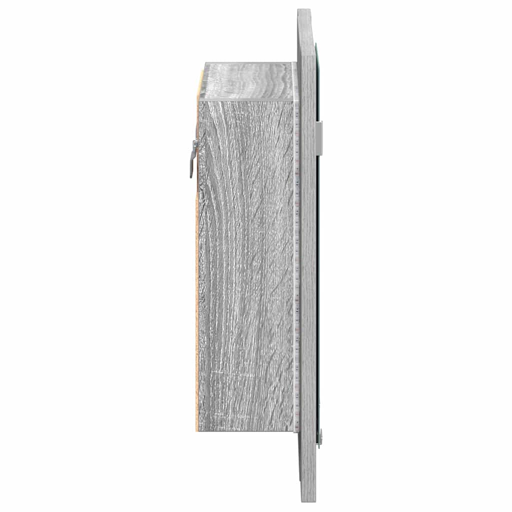 LED kupaonski ormarić s ogledalom boja hrasta 40x12x45cm drveni