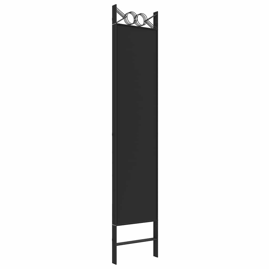 Sobna pregrada s 4 panela crna 160 x 200 cm od tkanine