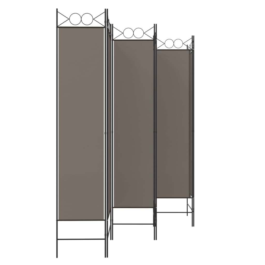 Sobna pregrada s 6 panela antracit 240x200 cm od tkanine