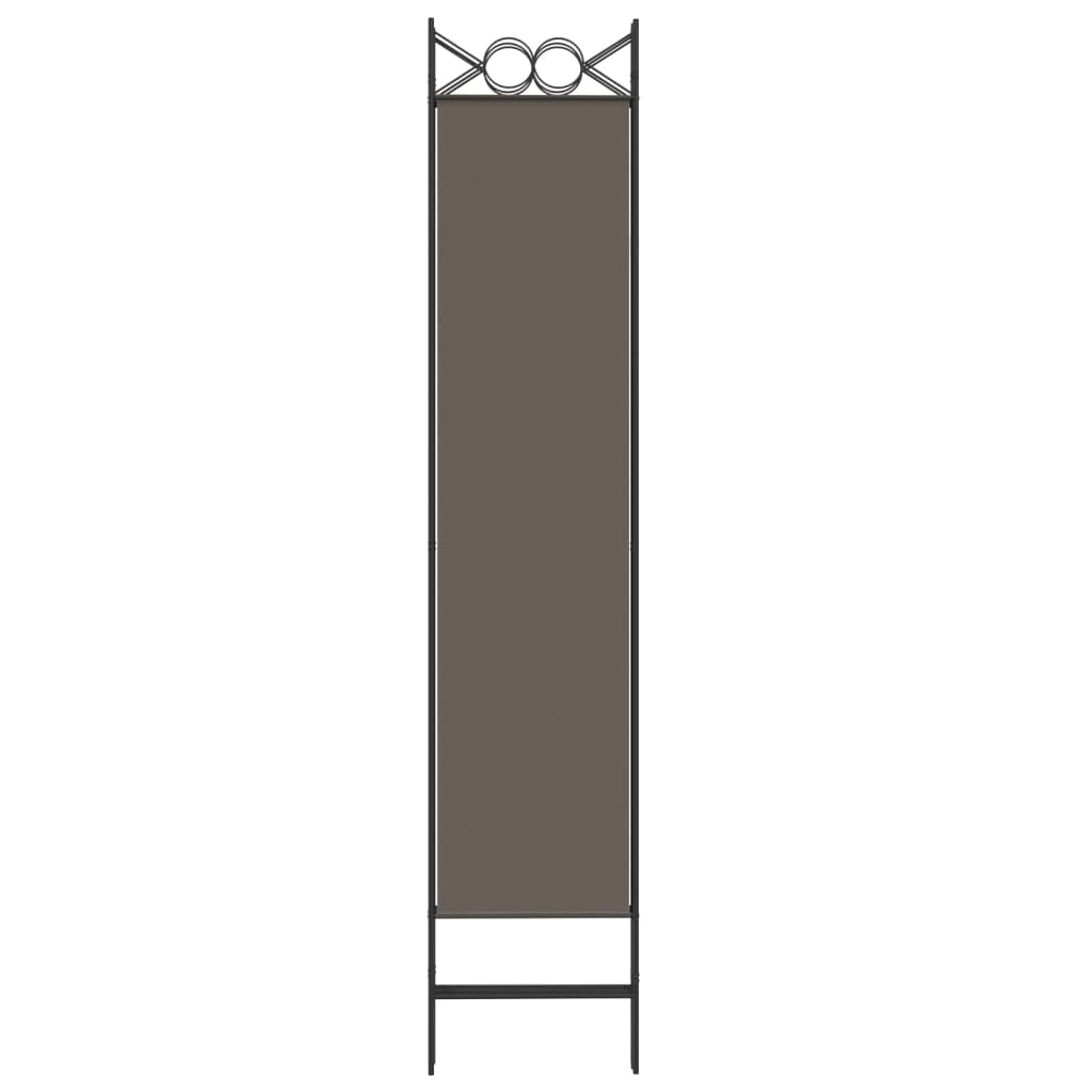 Sobna pregrada s 6 panela antracit 240x200 cm od tkanine