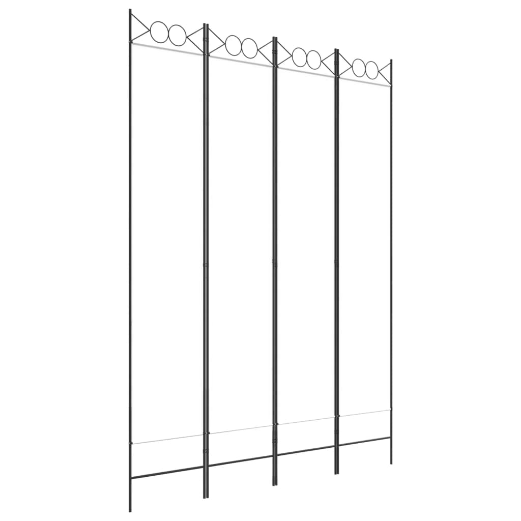 Sobna pregrada s 4 panela bijela 160x220 cm od tkanine