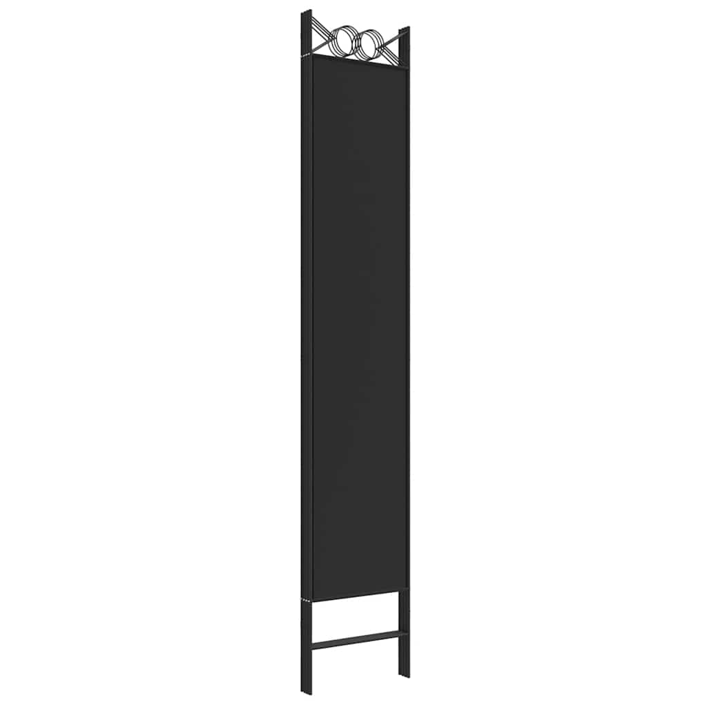 Sobna pregrada s 4 panela crna 160x220 cm od tkanine