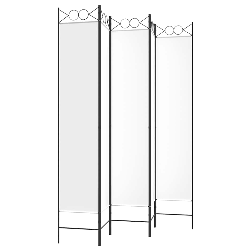 Sobna pregrada s 5 panela bijela 200x220 cm od tkanine