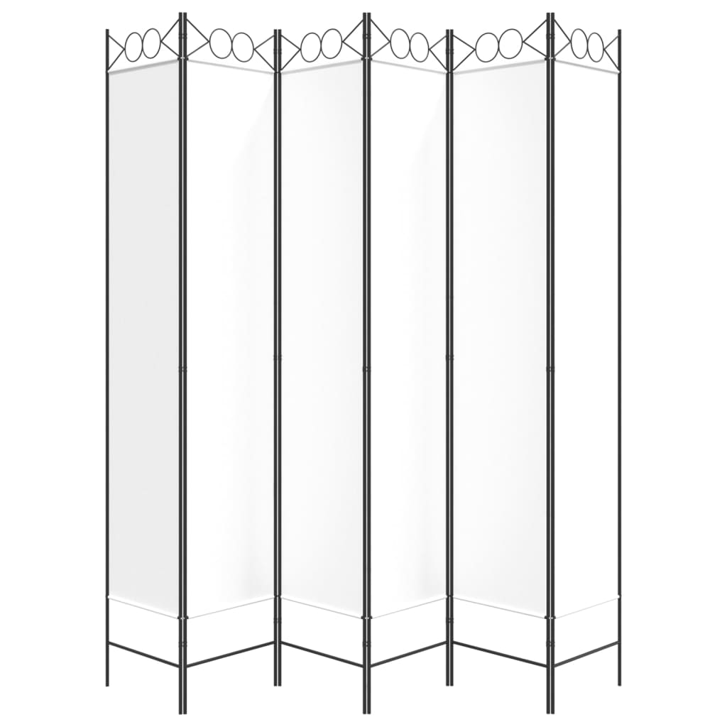 Sobna pregrada sa 6 panela bijela 240x220 cm od tkanine