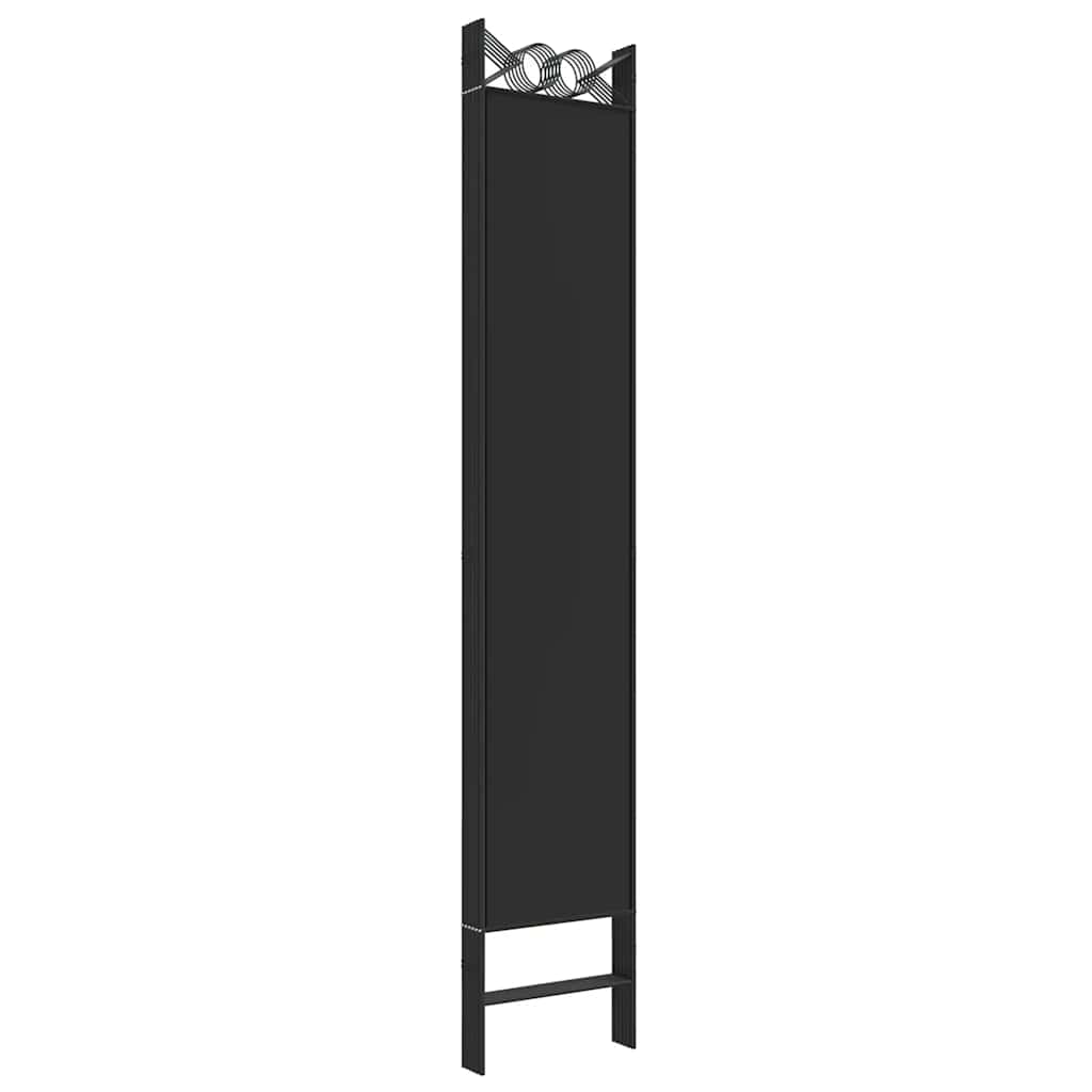 Sobna pregrada s 6 panela crna 240x220 cm od tkanine