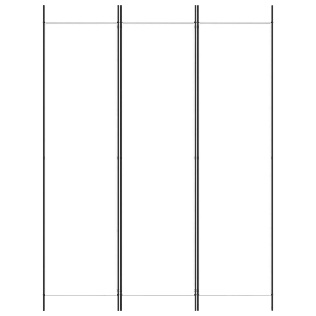 Sobna pregrada s 3 panela bijela 150 x 200 cm od tkanine
