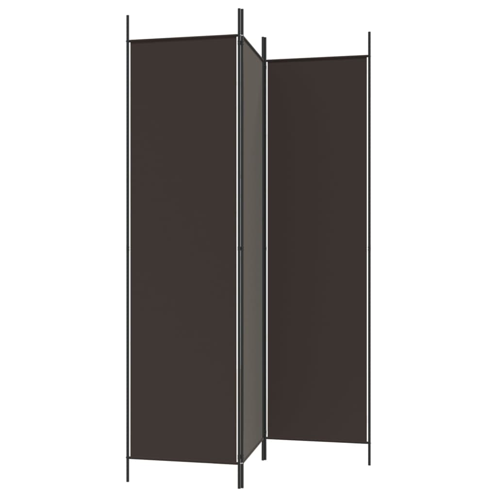 Sobna pregrada s 3 panela smeđa 150x200 cm od tkanine