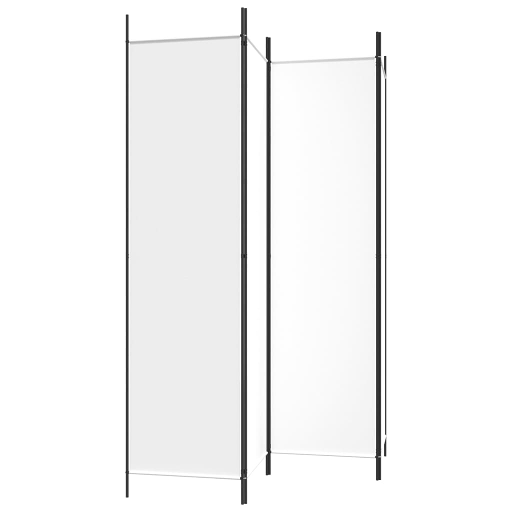 Sobna pregrada s 4 panela bijela 200 x 200 cm od tkanine