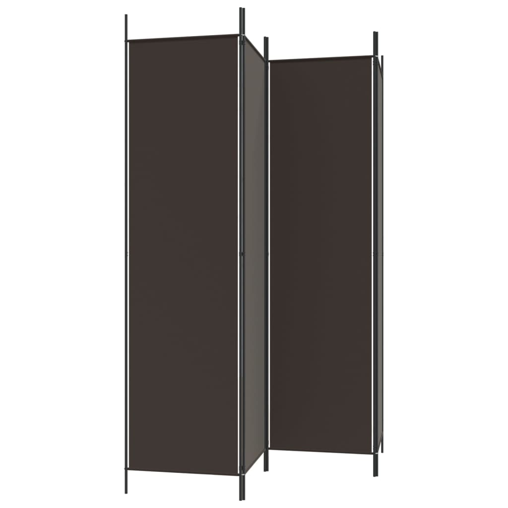 Sobna pregrada s 4 panela smeđa 200 x 200 cm od tkanine