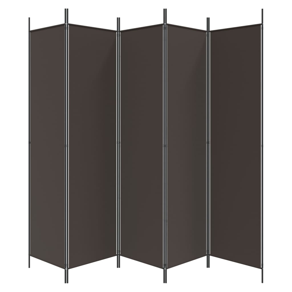 Sobna pregrada s 5 panela smeđa 250 x 200 cm od tkanine