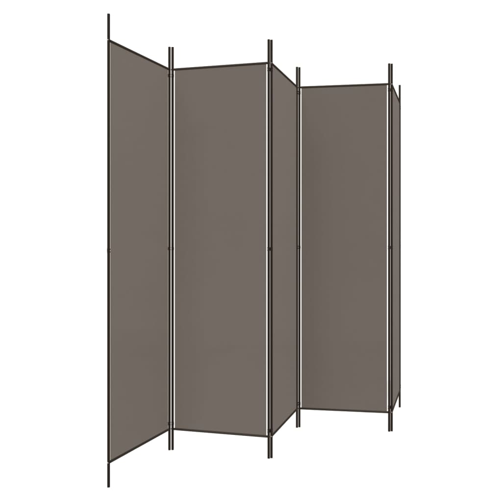 Sobna pregrada s 5 panela Antracit 250 x 200 cm od tkanine