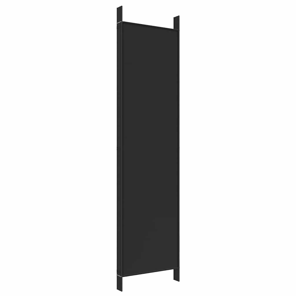 Sobna pregrada s 5 panela crna 250x200 cm od tkanine