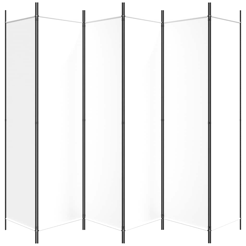 Sobna pregrada s 6 panela bijela 300x200 cm od tkanine