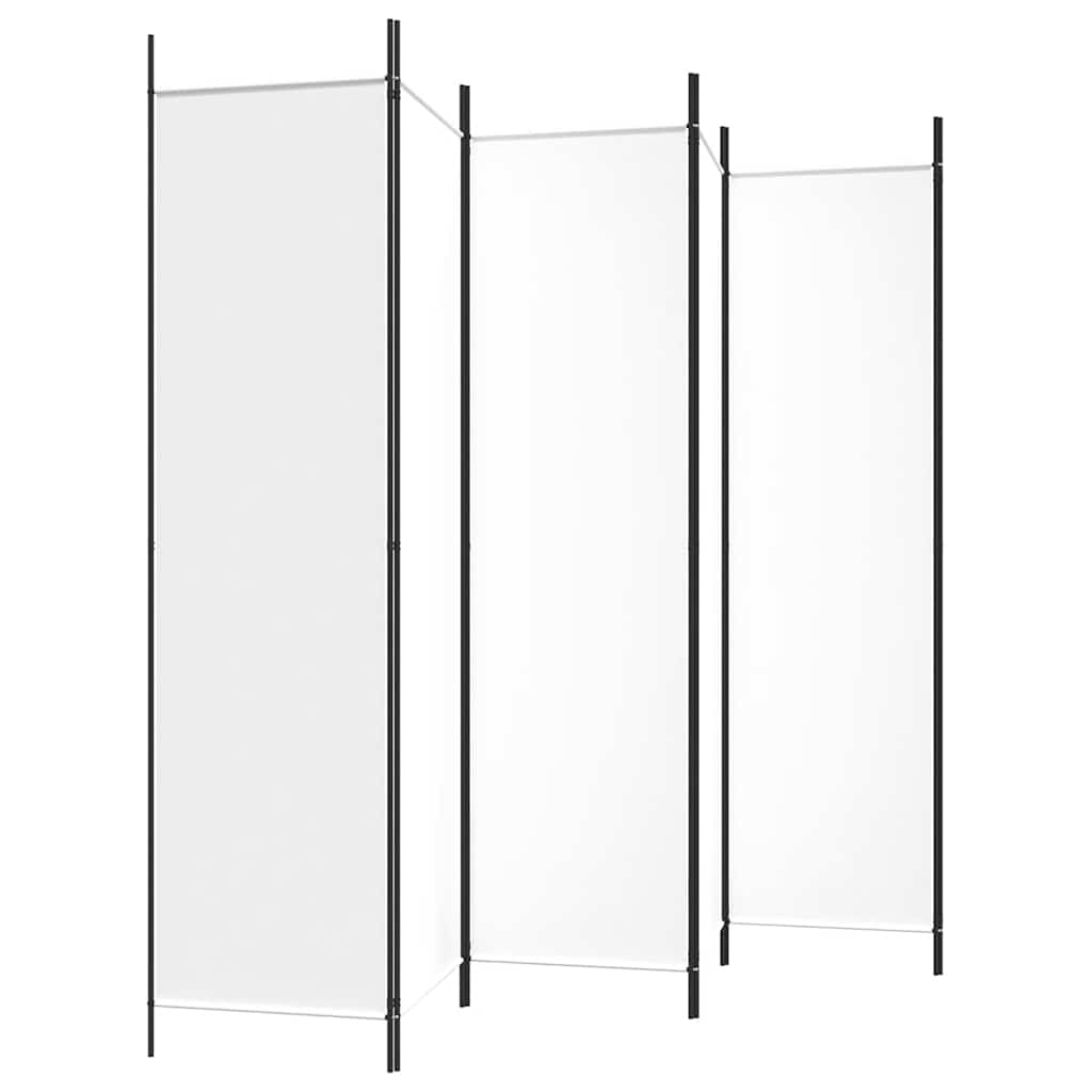 Sobna pregrada s 6 panela bijela 300x200 cm od tkanine