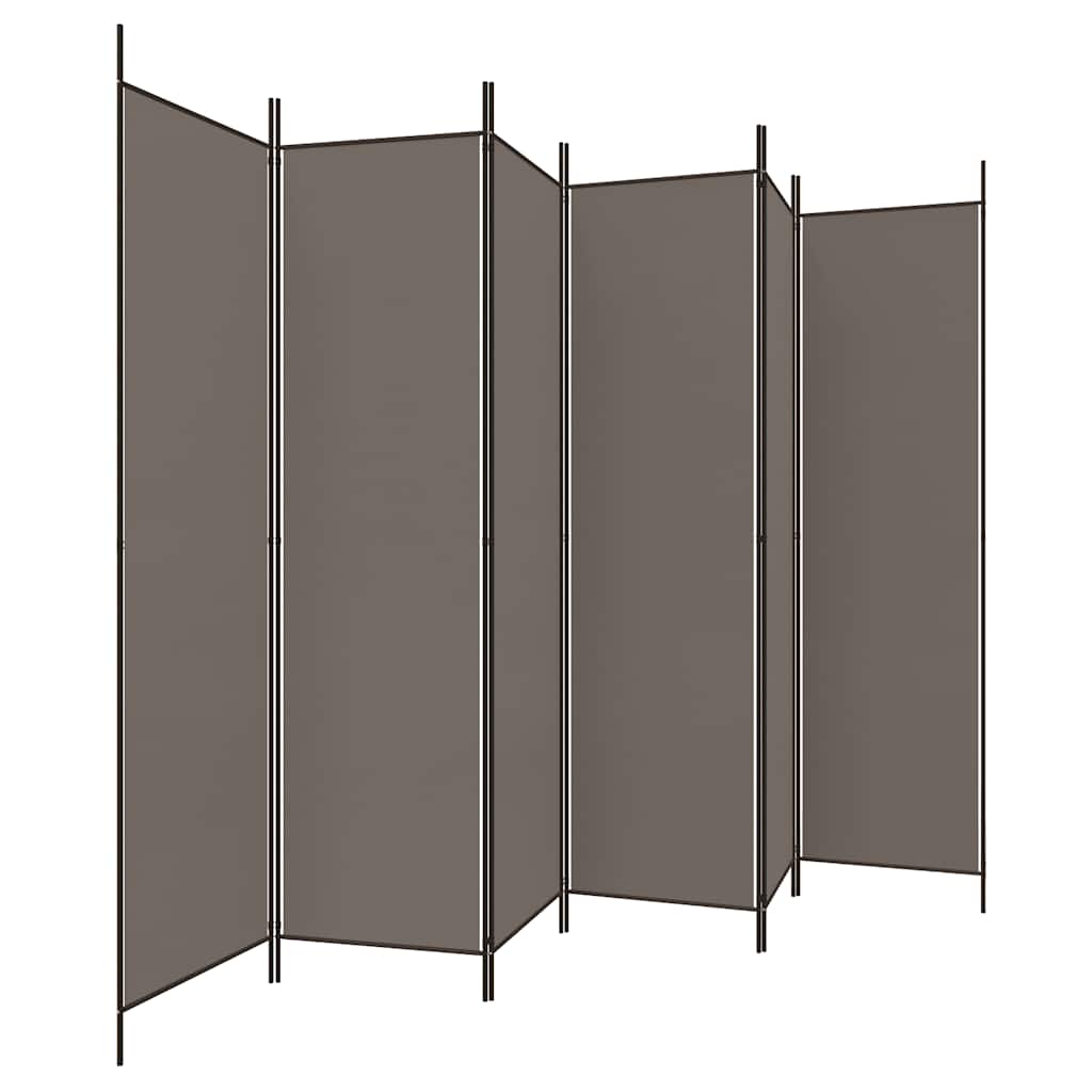 Sobna pregrada s 6 panela antracit 300x200 cm od tkanine
