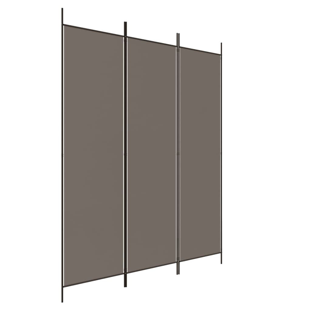 Sobna pregrada s 3 panela antracit 150 x 220 cm od tkanine