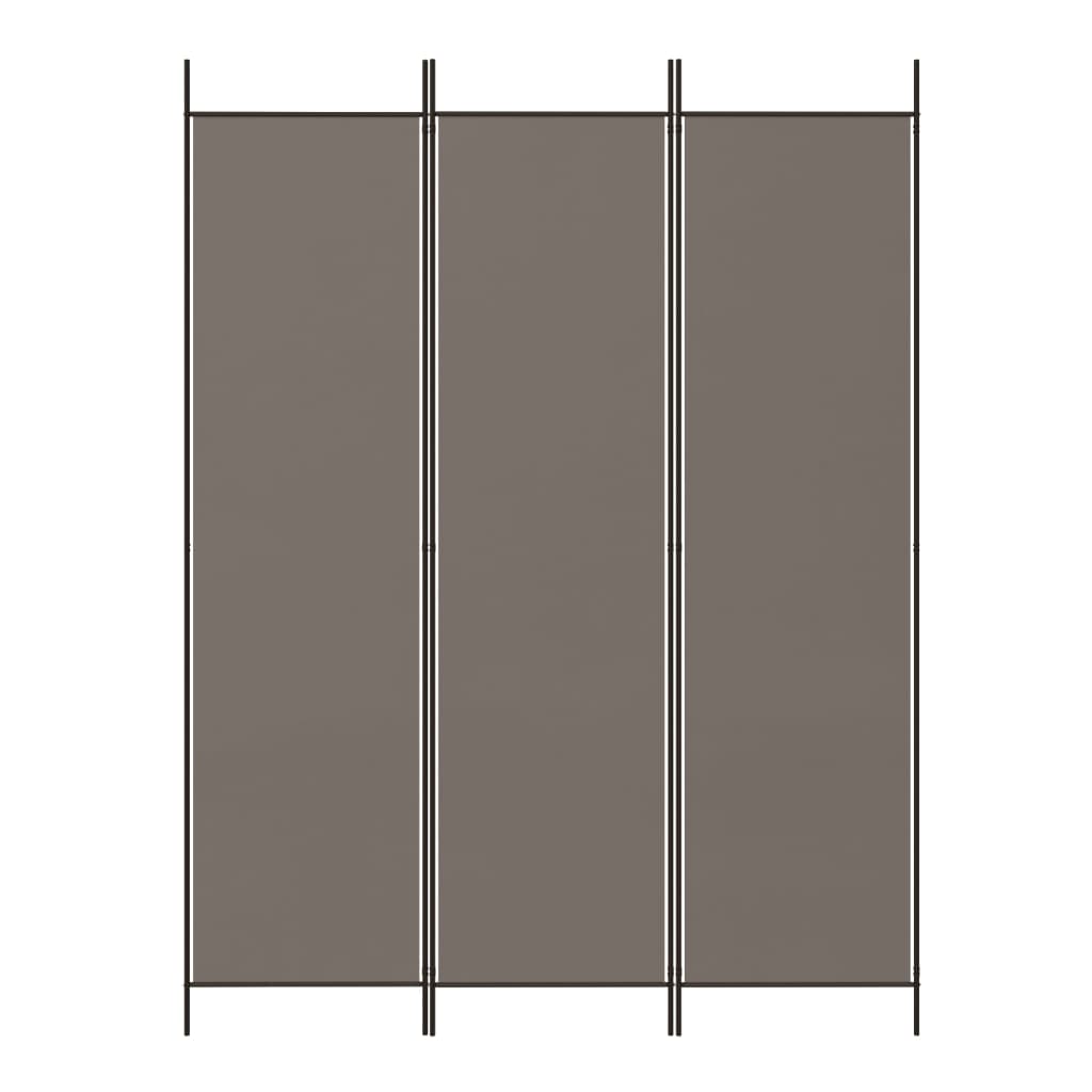 Sobna pregrada s 3 panela antracit 150 x 220 cm od tkanine
