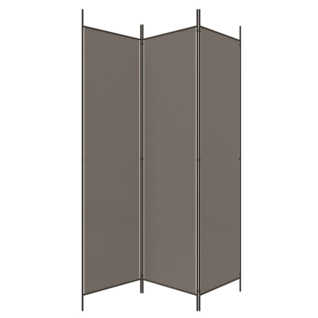 Sobna pregrada s 3 panela antracit 150 x 220 cm od tkanine