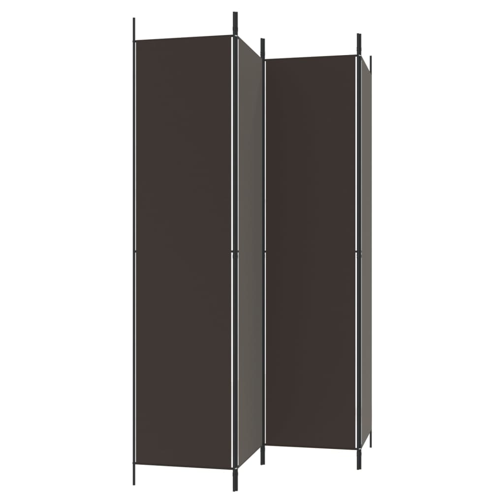 Sobna pregrada s 4 panela smeđa 200 x 220 cm od tkanine