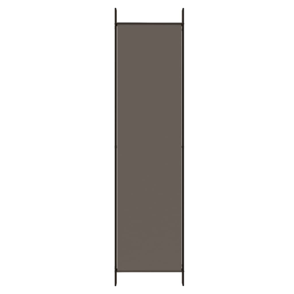 Sobna pregrada s 4 panela antracit 200 x 220 cm od tkanine
