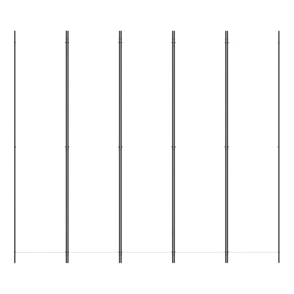 Sobna pregrada s 5 panela bijela 250 x 220 cm od tkanine