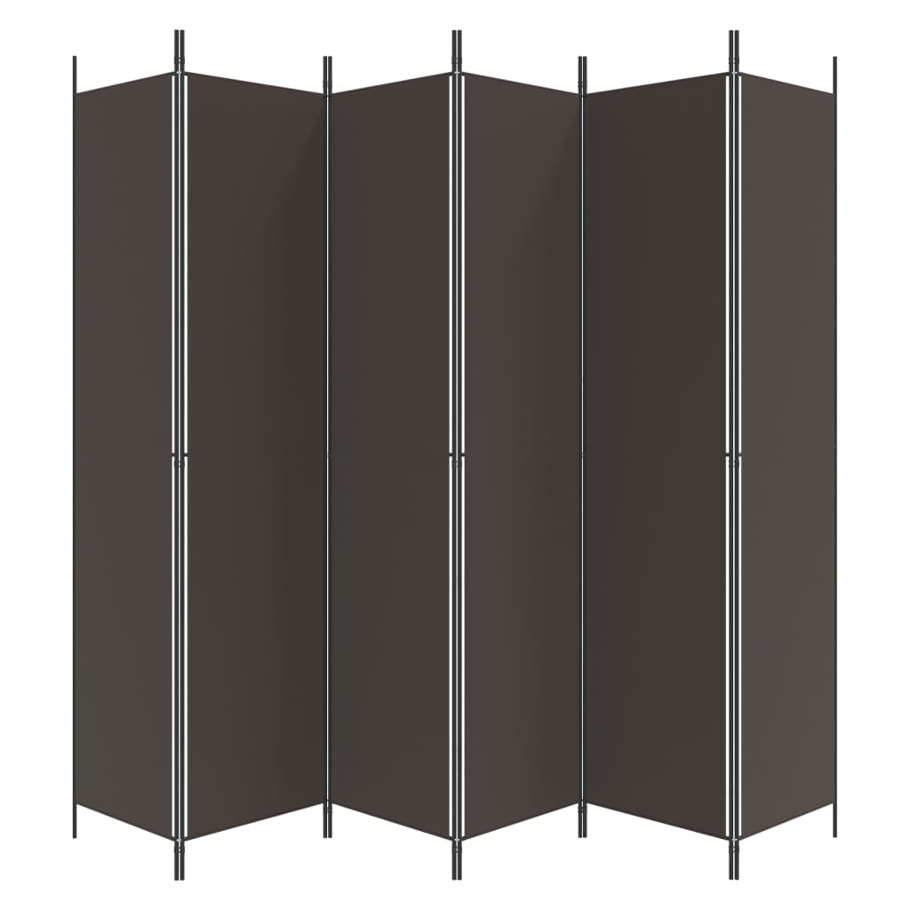 Sobna pregrada s 6 panela smeđa 300x220 cm od tkanine