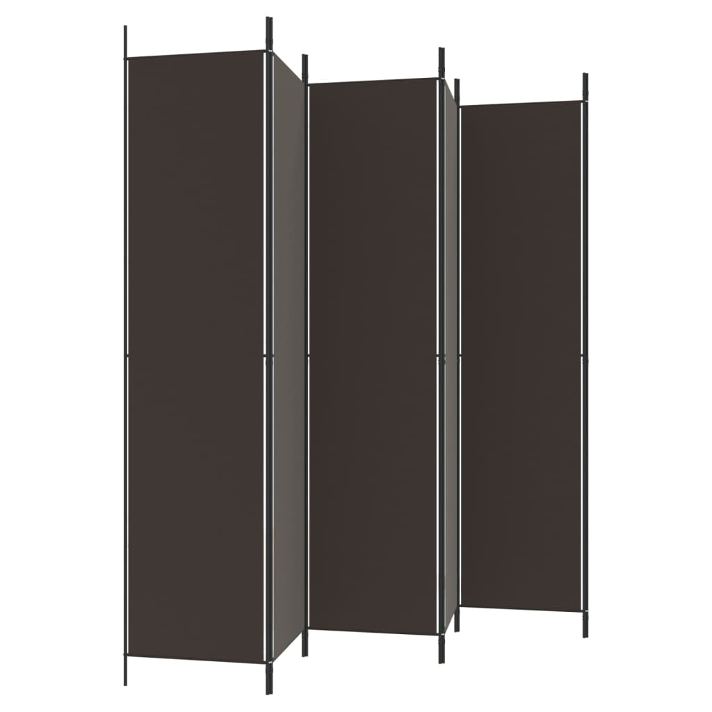 Sobna pregrada s 6 panela smeđa 300x220 cm od tkanine