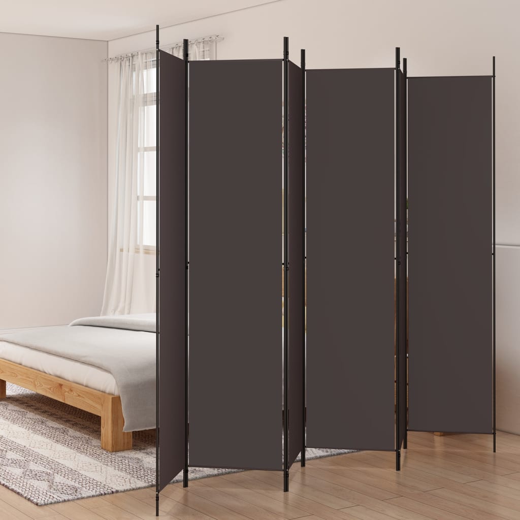 Sobna pregrada s 6 panela smeđa 300x220 cm od tkanine
