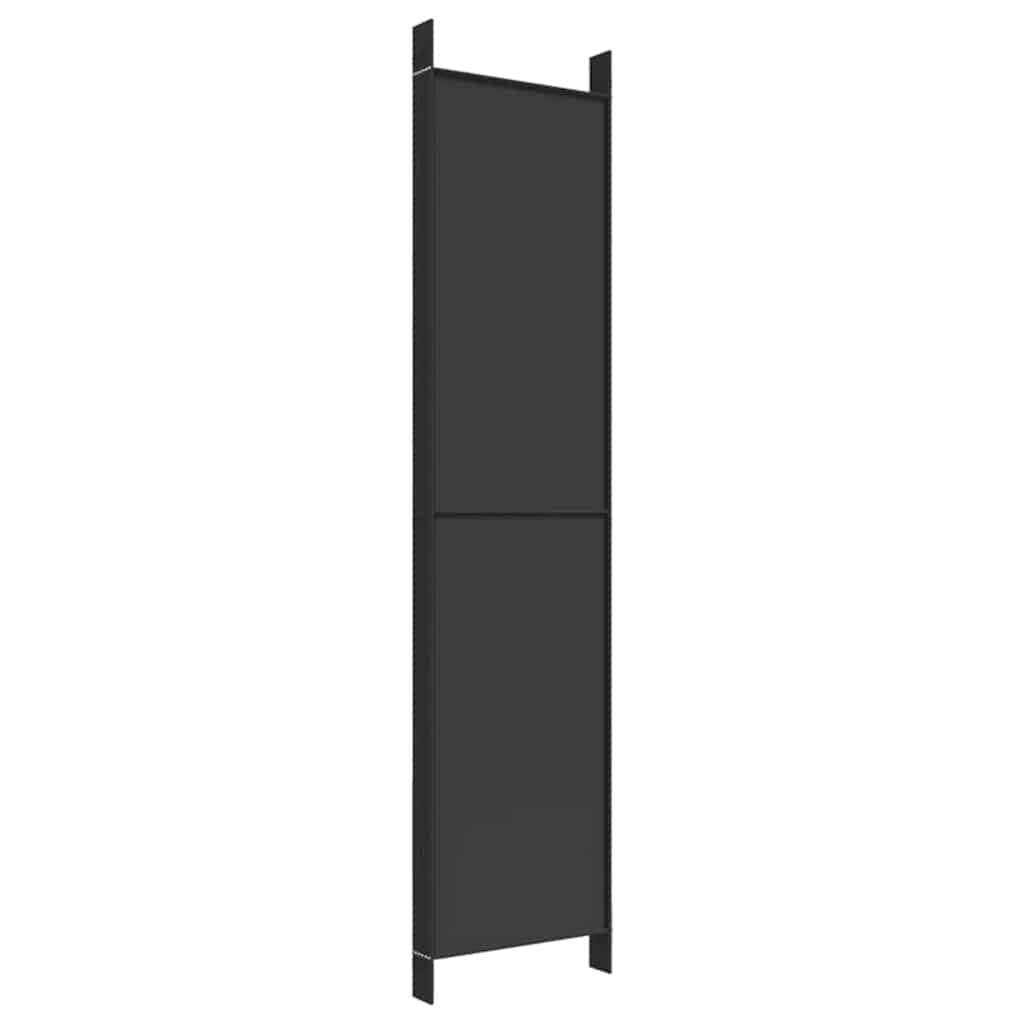 Sobna pregrada s 6 panela crna 300 x 220 cm od tkanine