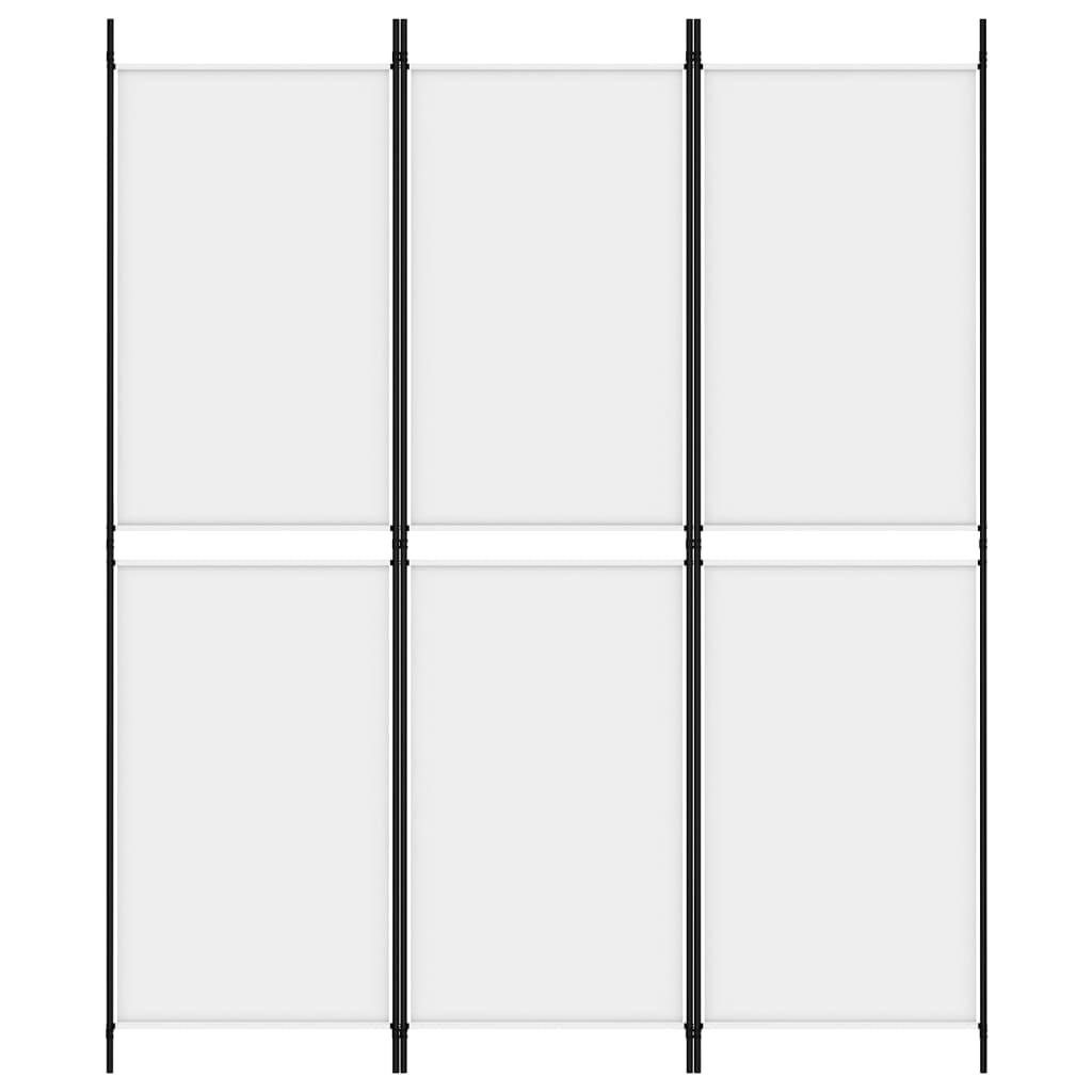 Sobna pregrada s 3 panela bijela 150 x 180 cm od tkanine