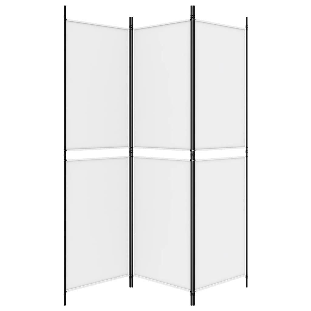 Sobna pregrada s 3 panela bijela 150 x 180 cm od tkanine