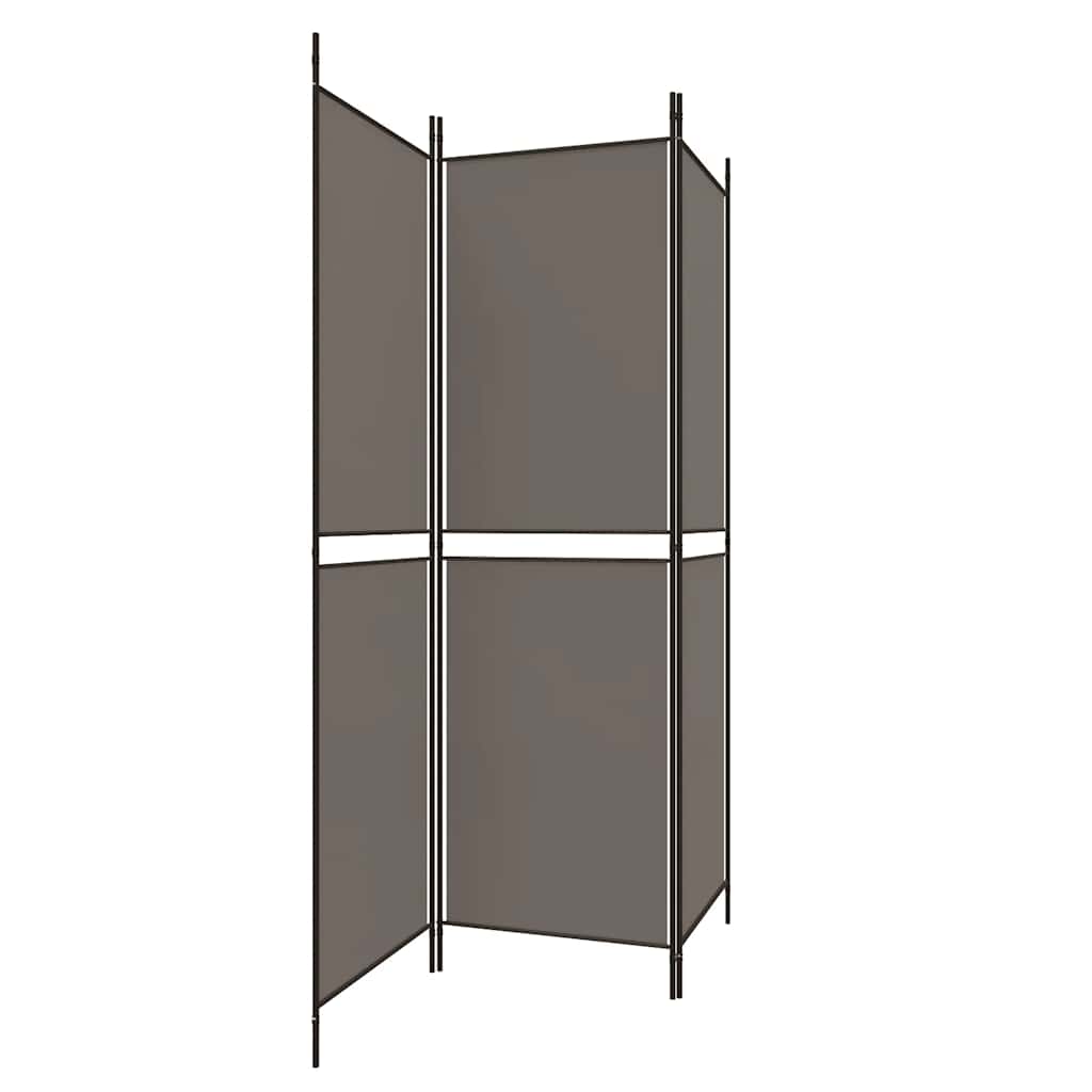 Sobna pregrada s 3 panela antracit 150x180 cm od tkanine