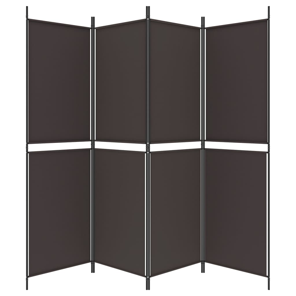Sobna pregrada s 4 panela smeđa 200x180 cm od tkanine