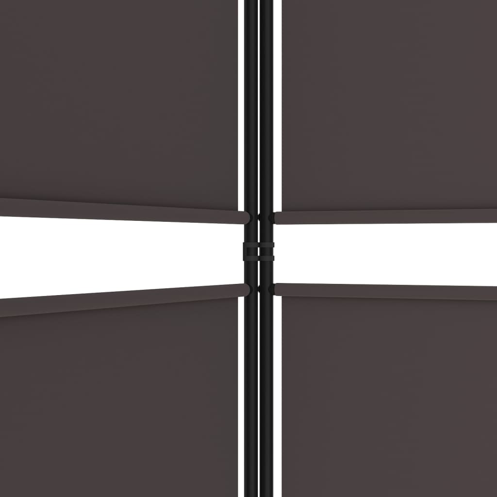 Sobna pregrada s 4 panela smeđa 200x180 cm od tkanine