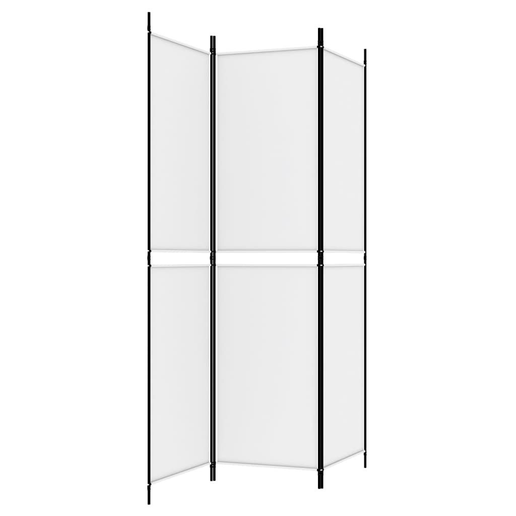 Sobna pregrada s 3 panela bijela 150 x 200 cm od tkanine