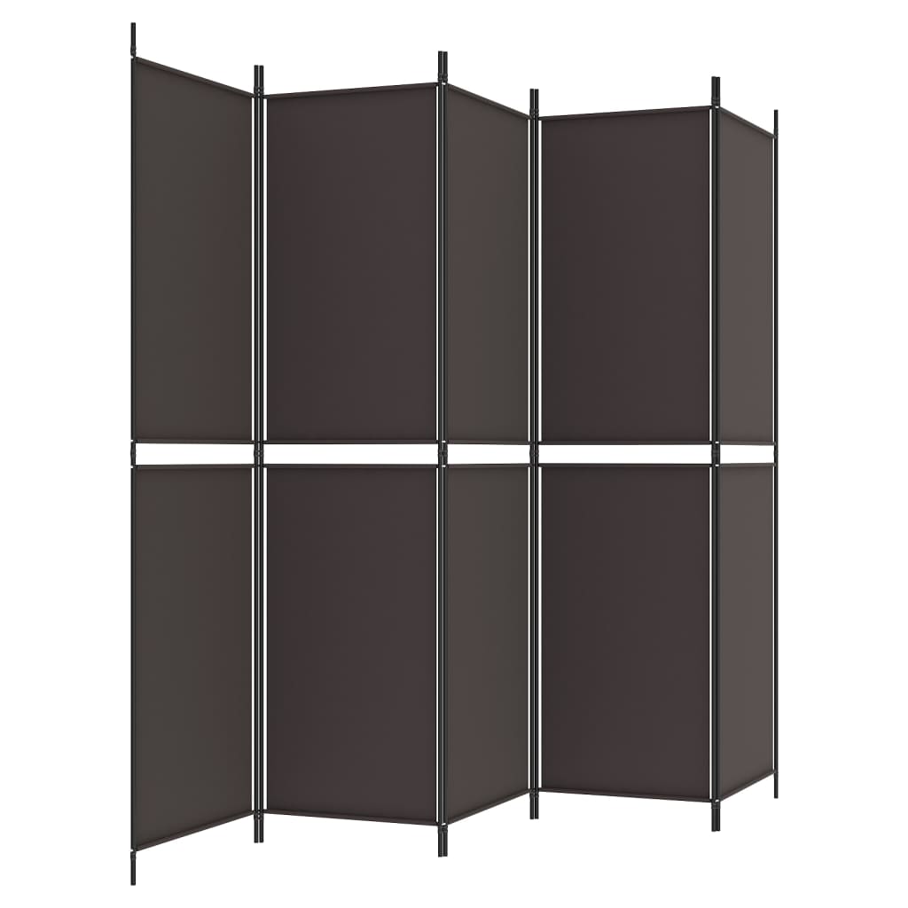 Sobna pregrada s 5 panela smeđa 250 x 200 cm od tkanine