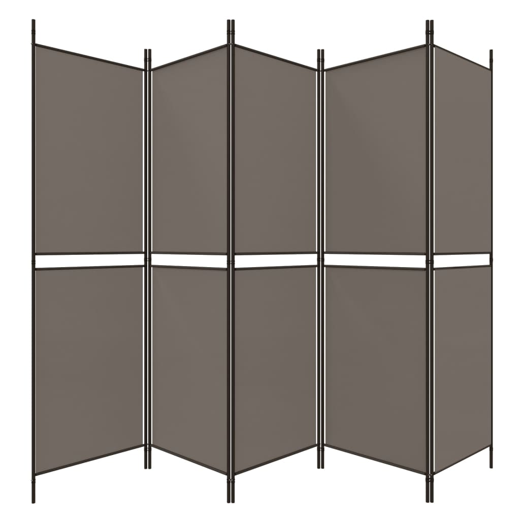 Sobna pregrada s 5 panela Antracit 250 x 200 cm od tkanine