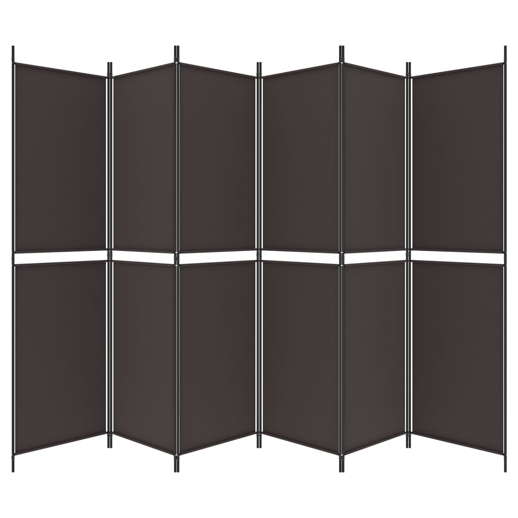 Sobna pregrada s 6 panela smeđa 300 x 200 cm od tkanine