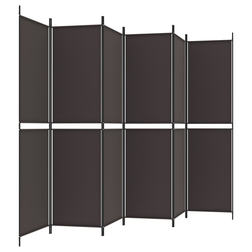 Sobna pregrada s 6 panela smeđa 300 x 200 cm od tkanine