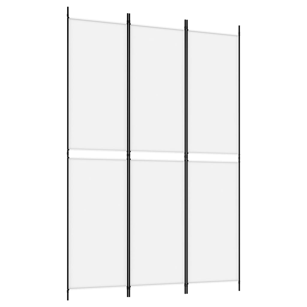 Sobna pregrada s 3 panela bijela 150 x 220 cm od tkanine