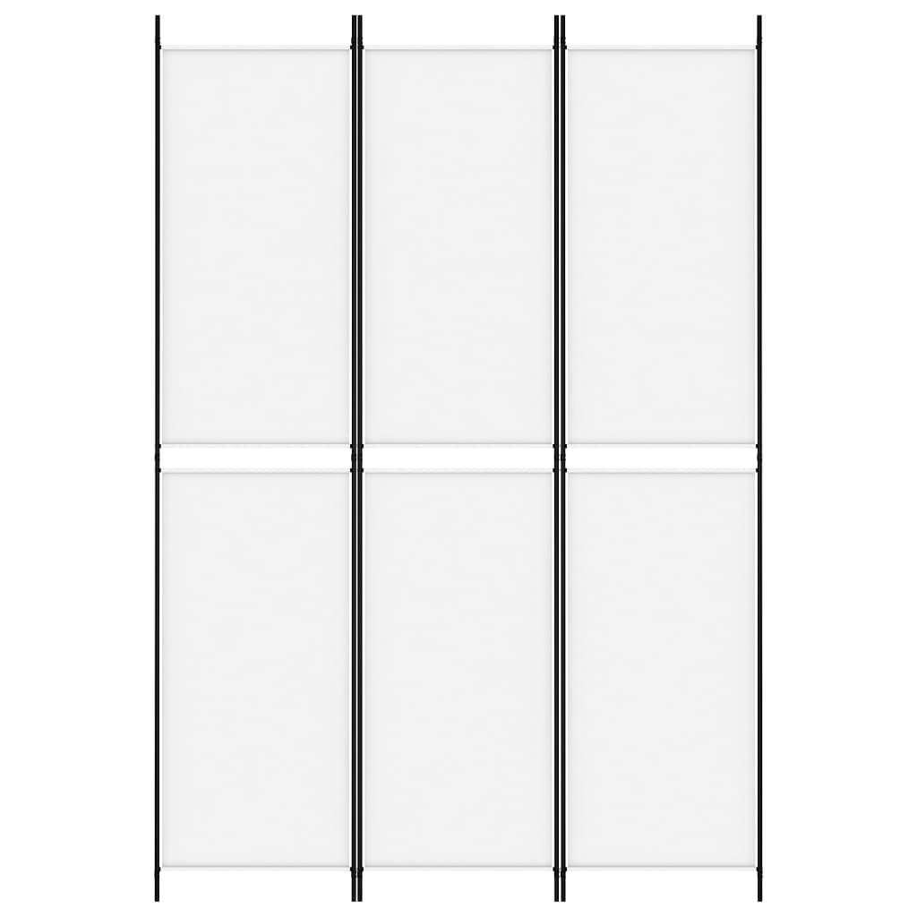 Sobna pregrada s 3 panela bijela 150 x 220 cm od tkanine