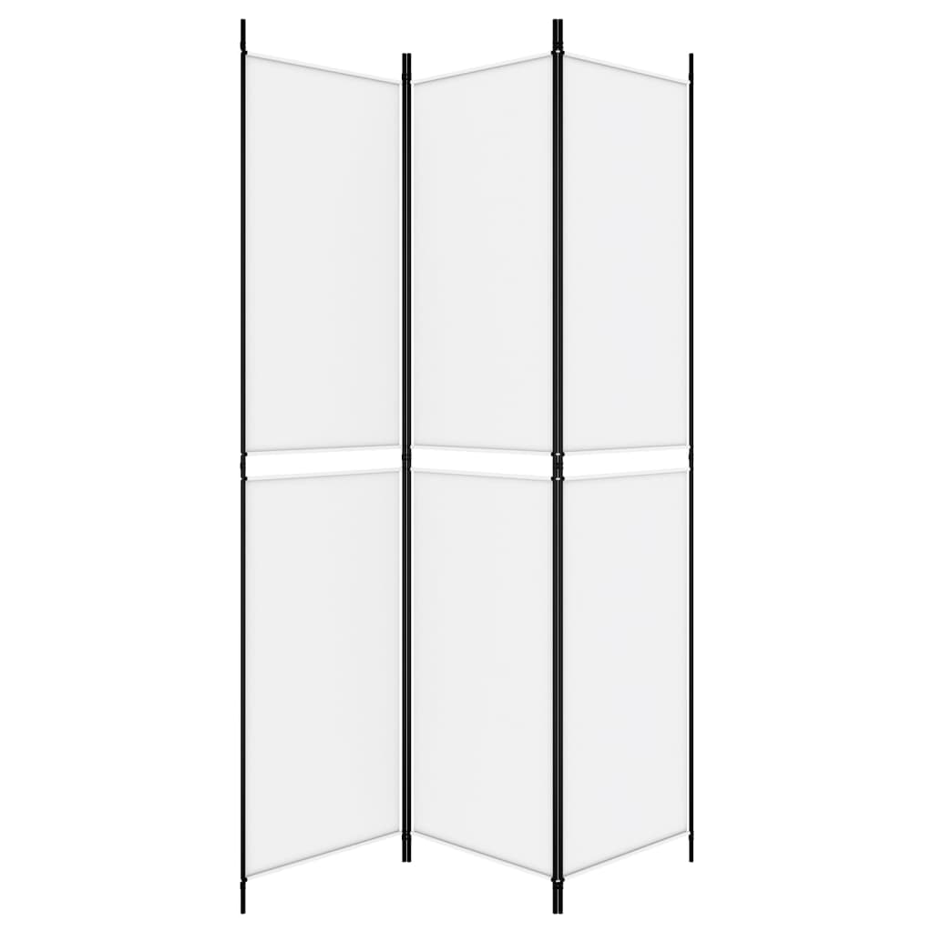 Sobna pregrada s 3 panela bijela 150 x 220 cm od tkanine