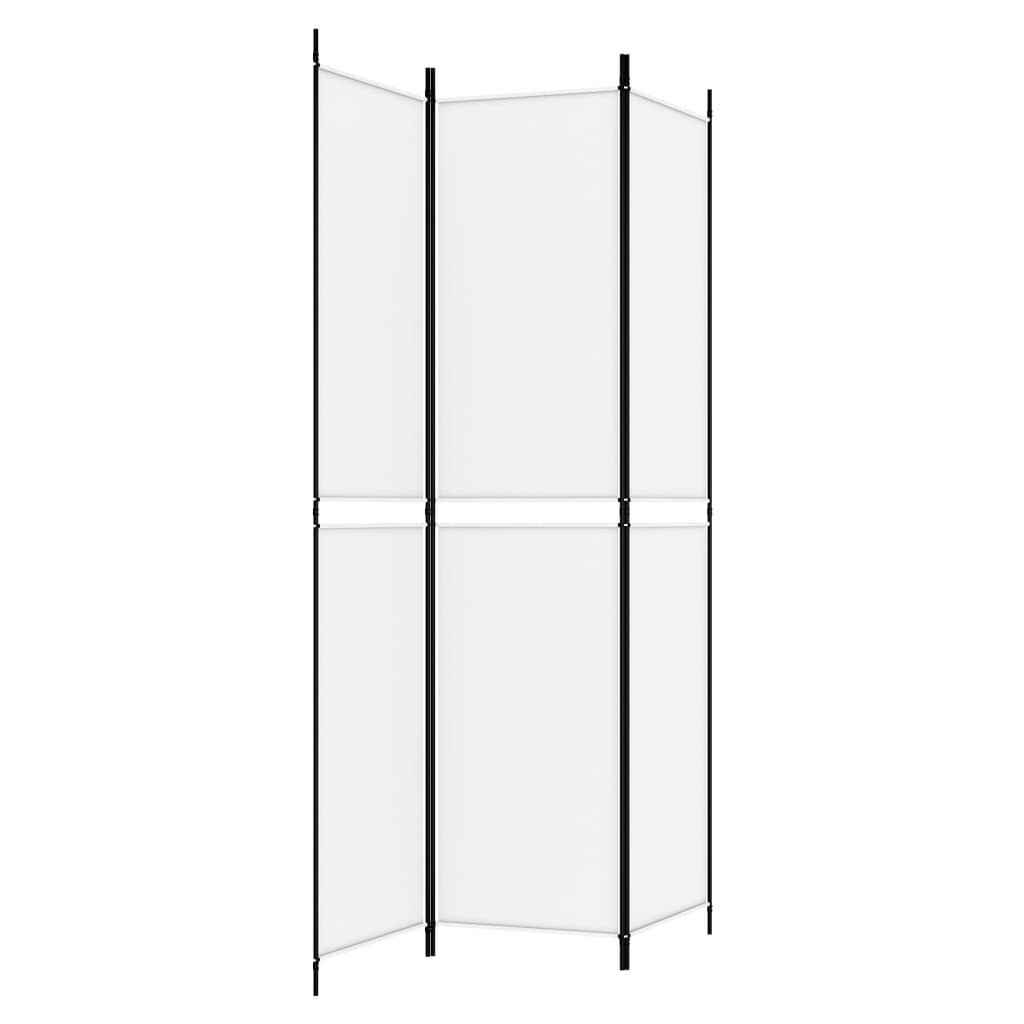 Sobna pregrada s 3 panela bijela 150 x 220 cm od tkanine