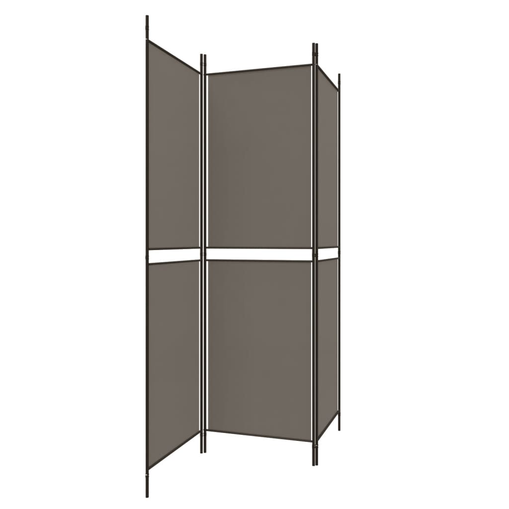 Sobna pregrada s 3 panela antracit 150 x 220 cm od tkanine