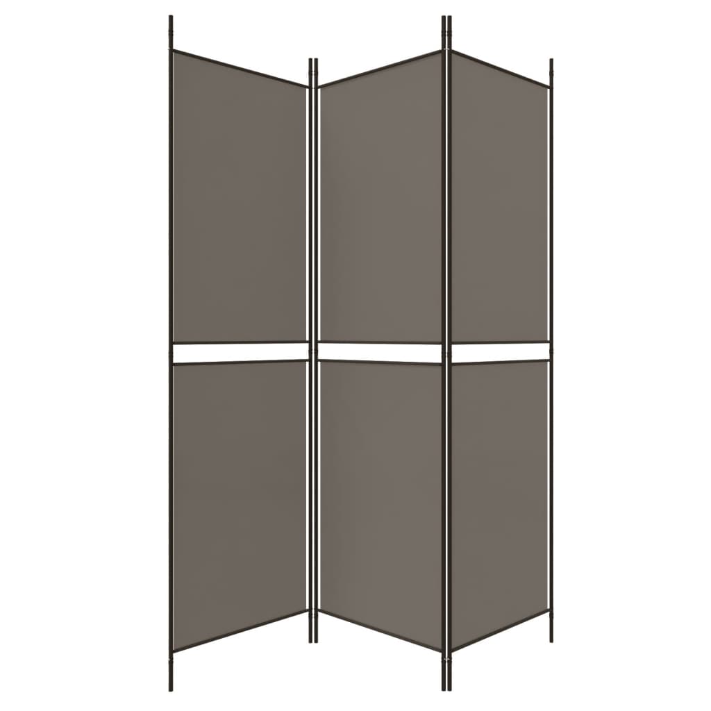 Sobna pregrada s 3 panela antracit 150 x 220 cm od tkanine