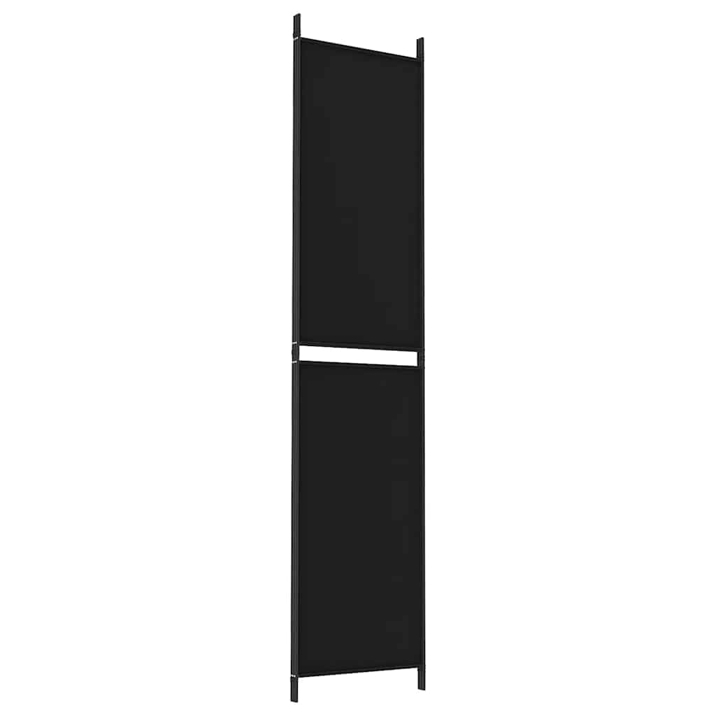 Sobna pregrada s 3 panela crna 150 x 220 cm od tkanine
