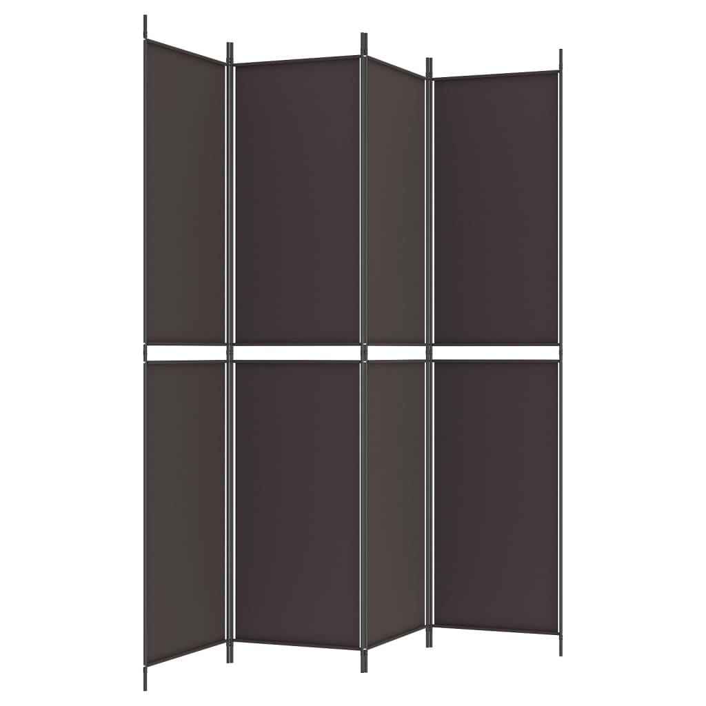 Sobna pregrada s 4 panela smeđa 200 x 220 cm od tkanine